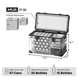 APL35 Dual Zone Aluminum Black Fridge | ICECO | 35 LT