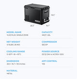 ICECO VL45Pro Plus specifications 44QT 42L dimensions compressor and cooling range