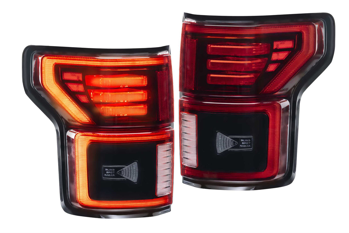 XB LED Tail Lights: Ford F-150 (15-20 / Red Lens / Set)