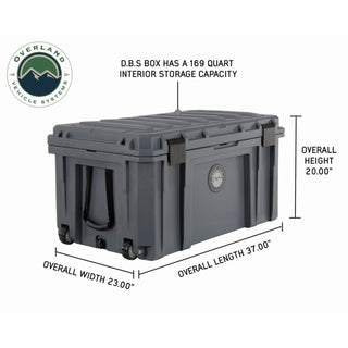 D.B.S. - Dark Grey 169 QT Dry Box With Wheels, Drain, And Bottle Opener