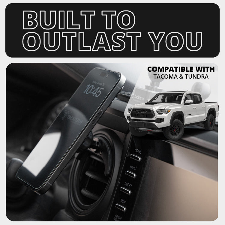 2016-2023 Toyota Tacoma & 2014-2021 Tundra LINK™ Vent Mount Bracket With Qi2.2/MagSafe Charging & Cooling Phone Holder | Choose Your Arm Length