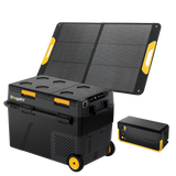 BougeRV CRD2 V2.0 52QT dual zone 12V fridge freezer 100w solar + battery kit for camping overlanding RV truck