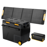 BougeRV CRD2 V2.0 61QT dual zone 12V fridge freezer 200w solar + battery kit for camping overlanding RV truck