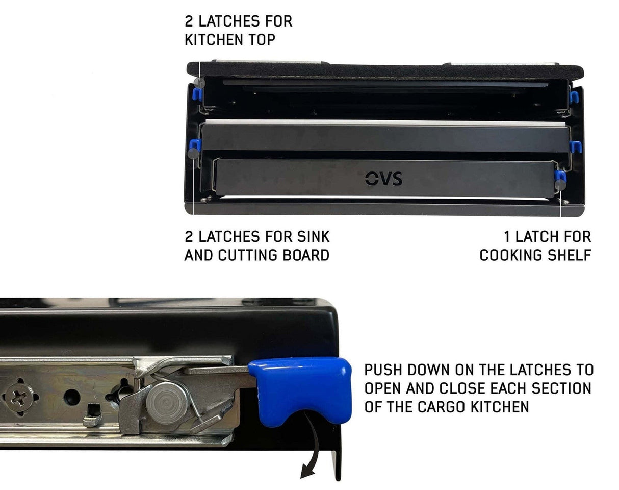 Camp Cargo Box Kitchen With Slide Out Sink, Cooking Shelf And Work Station | OVERLAND VEHICLE SYSTEMS
