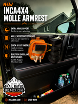 nca4x4 MOLLE window armrest system with modular storage pouches for Toyota 4Runner overland and off-road accessories