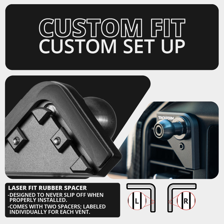 2021+ Ford F-150/Raptor & 2023+ Ford Super Duty LINK™ Vent Mount Bracket With MagSafe Charging Phone Holder | Choose Your Arm Length