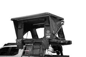 Free Spirit Recreation FSR Evolution XL hard shell rooftop tent mounted on overland truck