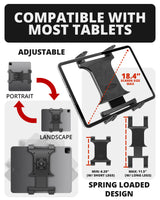 Heavy Duty Seat Rail/Floor Bolt Mount | 20"-24" Aluminum Telescoping Arm | Ford F-Series | Tablet Holder