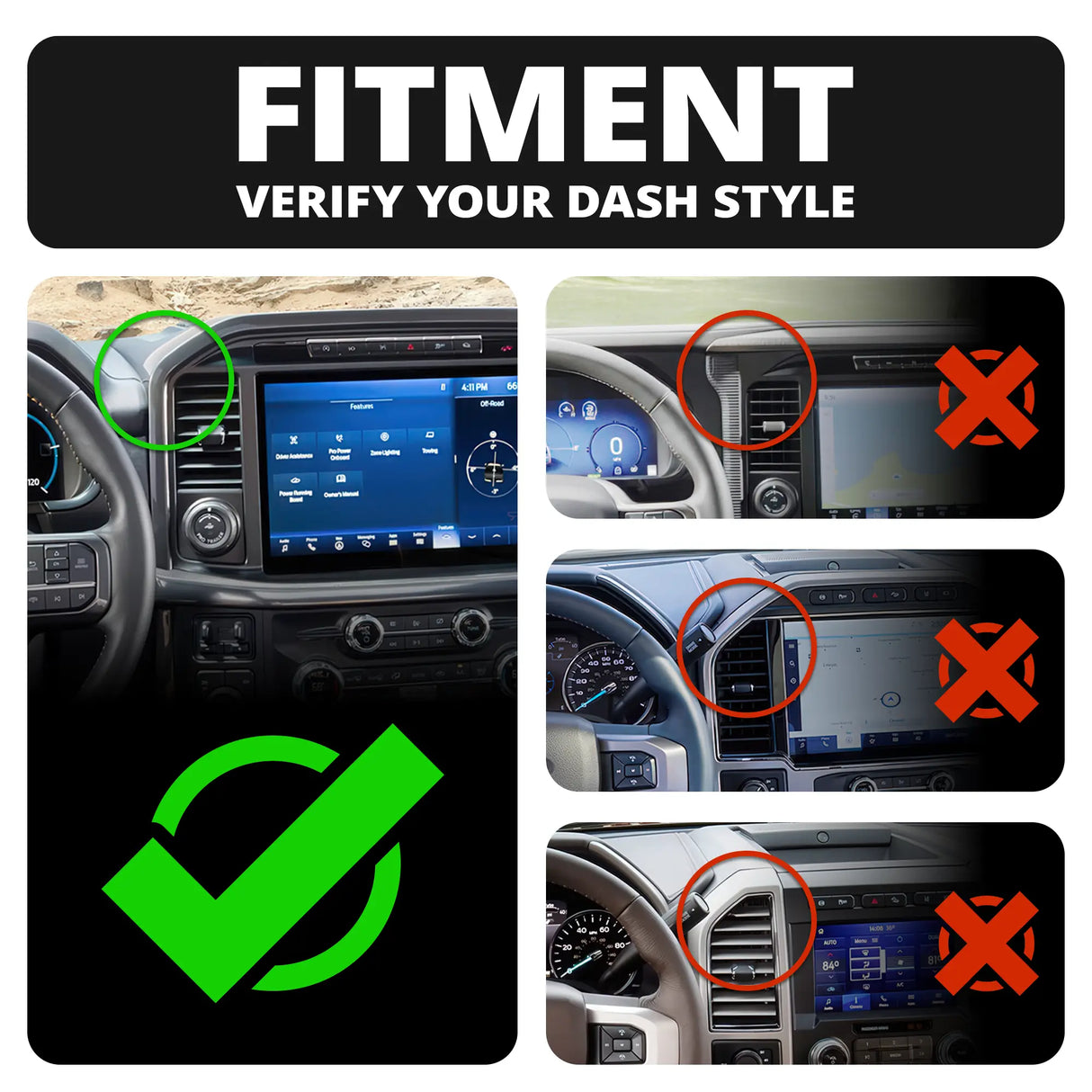 2021+ Ford F-150 (See Compatibility Info For Specific Year/Trim Fitment Details) Tackform Slim Track Dash Bracket | Build Your Own