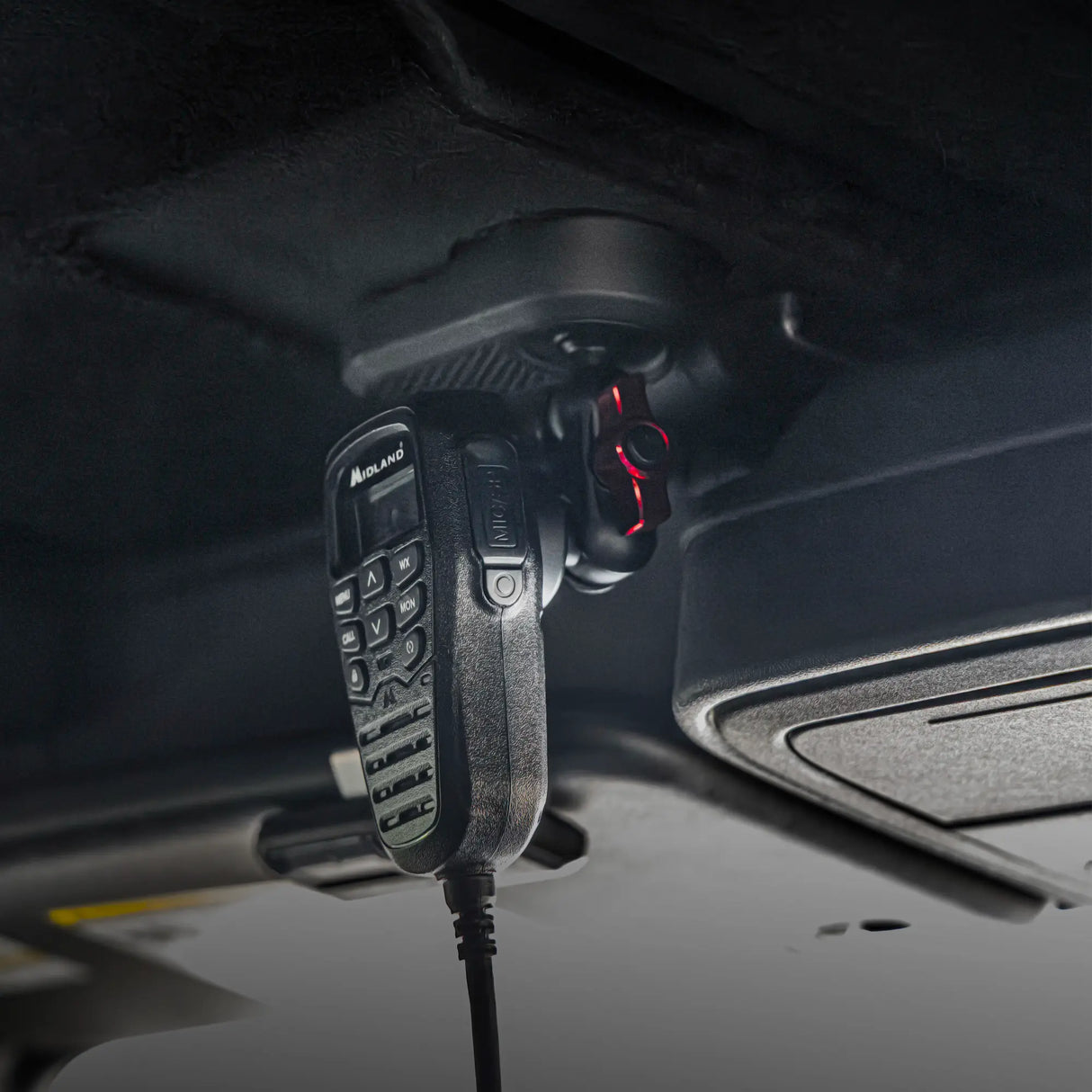 2021+ Ford Bronco LINK™ Roof Panel Mount With Midland MXT275/575 Magnetic CB Radio Mic Holder | 2" Arm