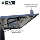 Lockable OVS Tacoma truck cap gullwing door with heavy-duty latch protection