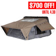 OVS HD Bushveld 4 Person Cantilever Hard Shell Roof Top Tent Grey Body & Tan Rainfly hard shell rooftop tent for overlanding