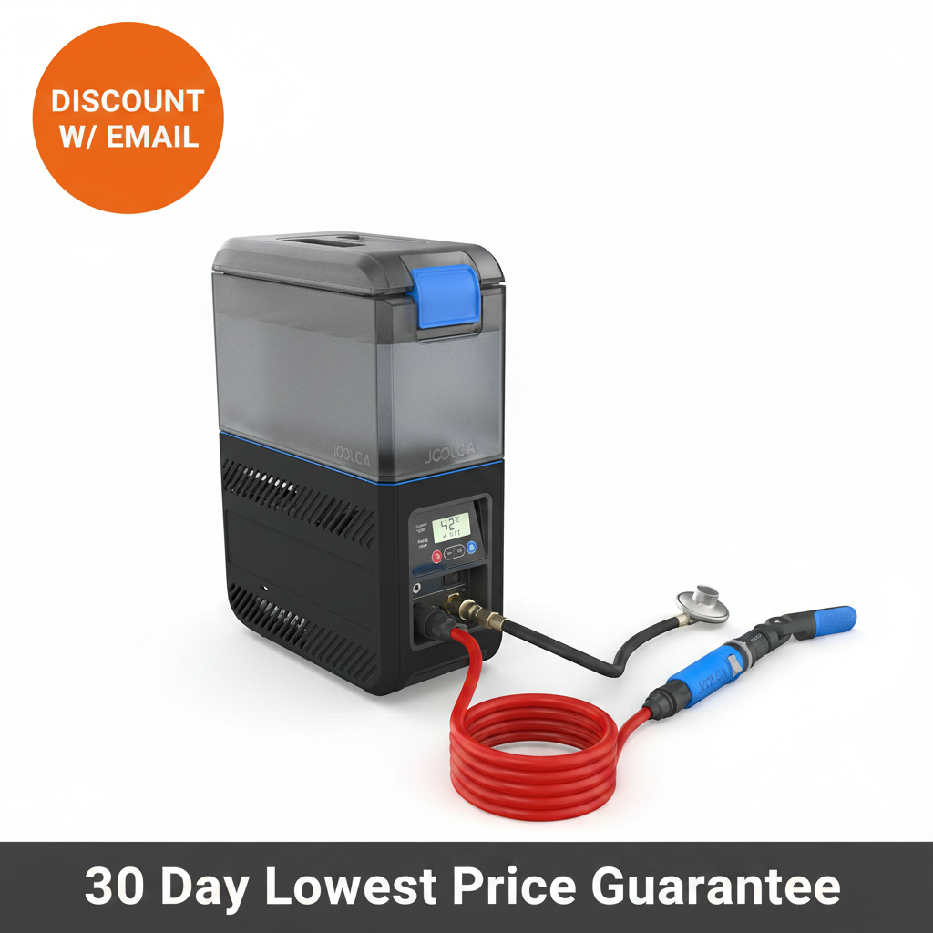 Joolca HOTTAP Go portable hot water shower system with hose and shower handle