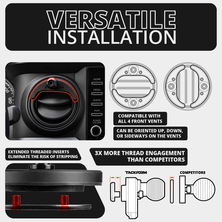 2016-2023 Toyota Tacoma & 2014-2021 Tundra LINK™ Vent Mount Bracket With Magnetic Phone Holder | Choose Your Arm Length