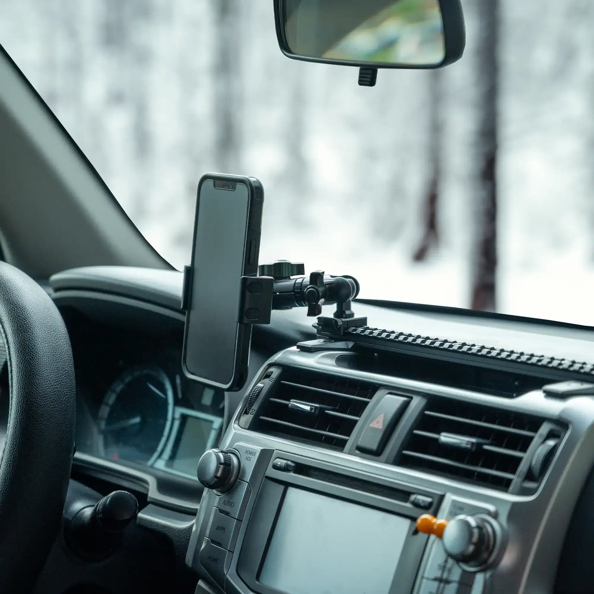 2010-2024 Toyota 4Runner Tackform  Slim Track Dash Bracket With MagSafe Phone Mount & Midland MXT275/575 Magnetic Radio Holder