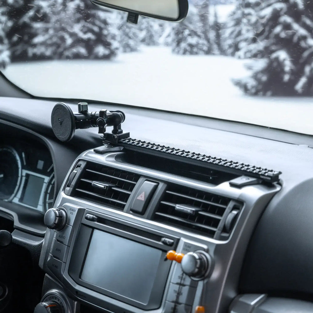 2010-2024 Toyota 4Runner Tackform  Slim Track Dash Bracket With MagSafe Phone Mount & Midland MXT275/575 Magnetic Radio Holder
