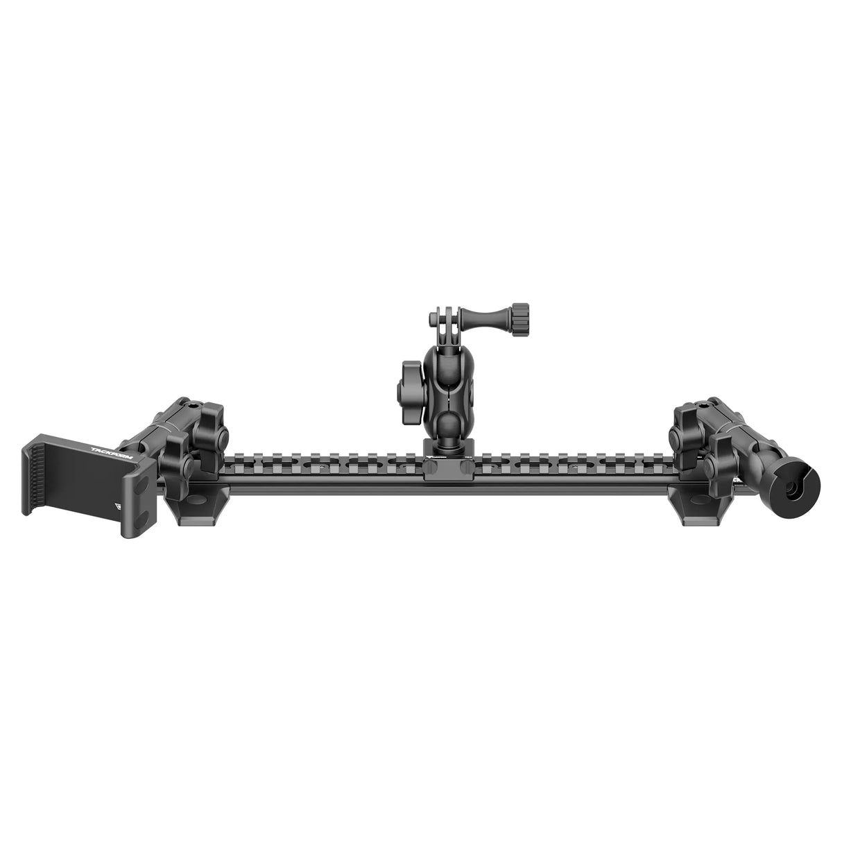 2010-2024 Toyota 4Runner Tackform Assault Track Picatinny Dash Bracket With 20LITE Phone, Midland MXT275/575 Magnetic Radio Mount, & GoPro Action Camera Holder
