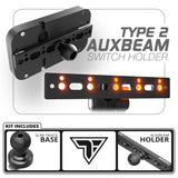 Auxbeam Holder | Slim Track Base | Choose Arm Length & Panel Type