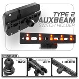 Auxbeam Holder | Slim Track Base | Choose Arm Length & Panel Type