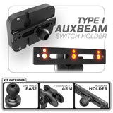 Auxbeam Holder | Slim Track Base | Choose Arm Length & Panel Type
