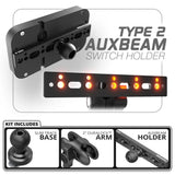 Auxbeam Holder | Slim Track Base | Choose Arm Length & Panel Type