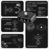LINK™ Camera Mount | Accessory Ready Dash and Grab Handle Compatible | 2021+ Ford Bronco | 7.5"-9.25" Telescoping Arm