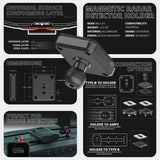 2024+ Ford F-150 (See Compatibility Info For Specific Year/Trim Fitment Details) Tackform Slim Track Dash Bracket With MagSafe Phone Mount and Magnetic Radar Detector Holder  | Telescoping Arm