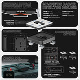 2024+ Ford F-150 (See Compatibility Info For Specific Year/Trim Fitment Details) Tackform Assault Track Picatinny Dash Bracket With 20LITE Phone Mount and Magnetic Radar Detector Holder | Telescoping Arm