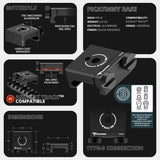 2024+ Ford F-150 (See Compatibility Info For Specific Year/Trim Fitment Details) Tackform Assault Track Picatinny Dash Bracket With MagSafe Phone Mount and Magnetic Radar Detector Holder | Telescoping Arm