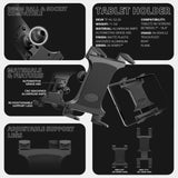 Heavy Duty Seat Rail/Floor Bolt Mount | 20"-24" Aluminum Telescoping Arm | Ford F-Series | Tablet Holder