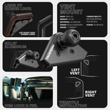 2021+ Ford F-150/Raptor & 2023+ Super Duty LINK™ Vent Mount Bracket With Magnetic Phone Holder | Choose Your Arm Length