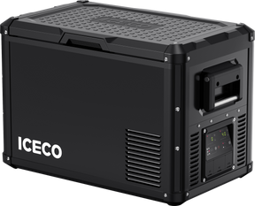 ICECO VL45ProD dual zone 12V portable fridge freezer black for overlanding camping RV and truck builds