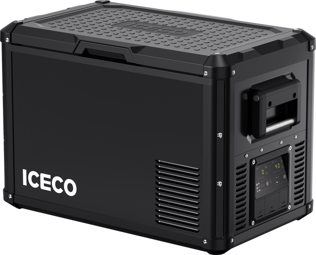 ICECO VL45ProD dual zone 12V portable fridge freezer black for overlanding camping RV and truck builds