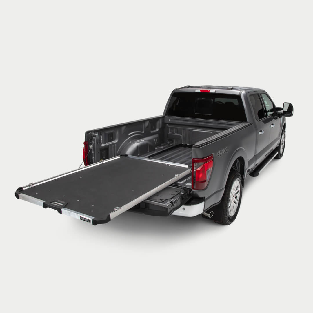 DECKED CargoGlide sliding truck bed platform for 2019+ RAM 1500 5'7" overland build