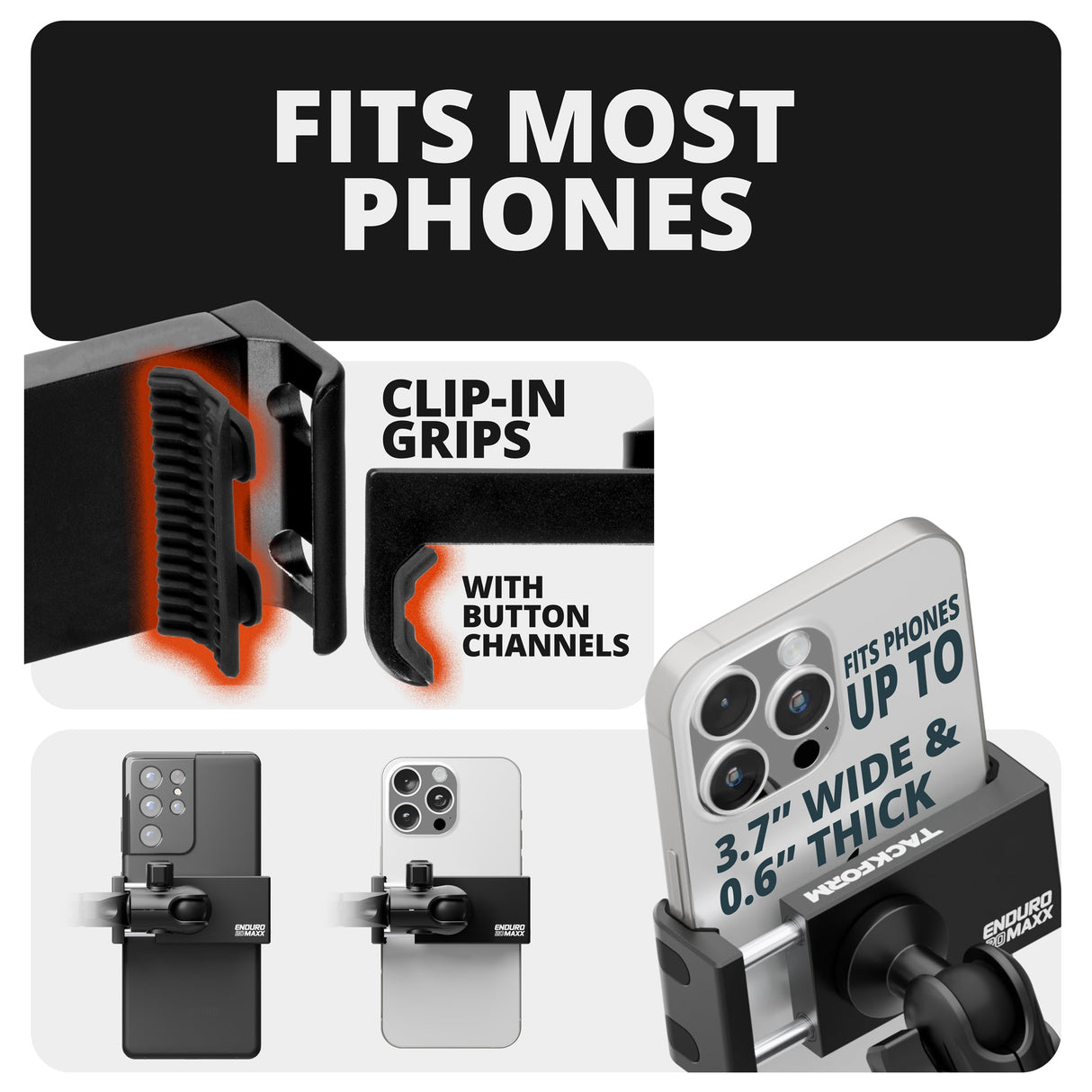 2022+ Toyota Tundra & 2023+ Toyota Sequoia Tackform Slim Track Dash Bracket With 20LITE Phone Mount