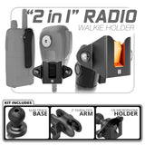 CB Radio/Microphone Holder | Slim Track Base | 2" DuraLock Arm