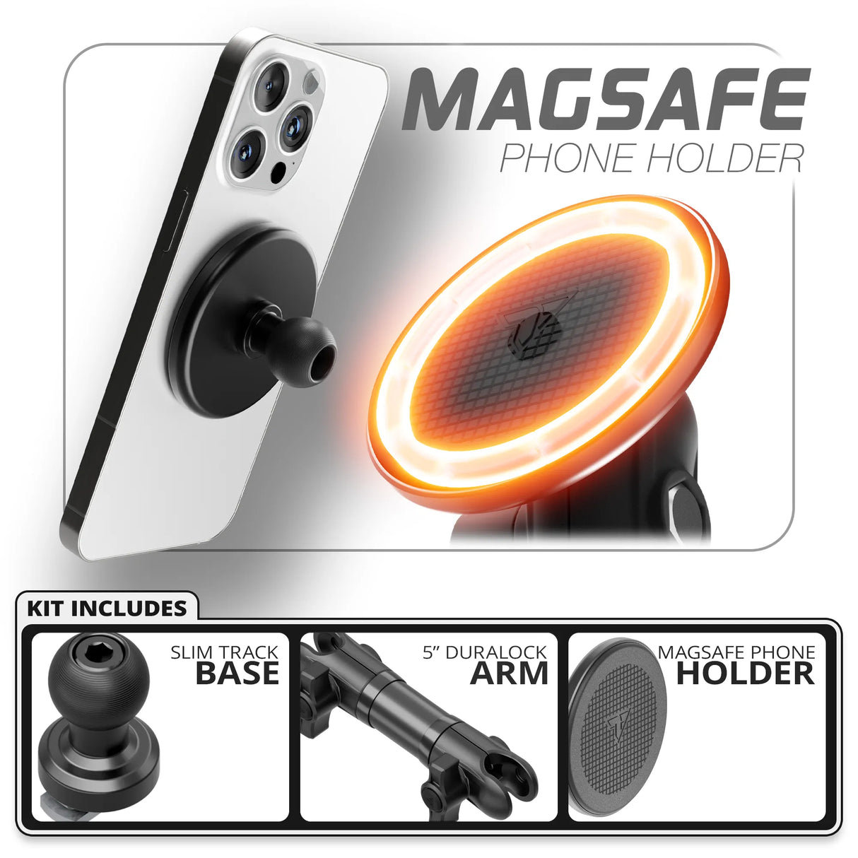 MagSafe Phone Holder  | Slim Track Base | 5" DuraLock Arm