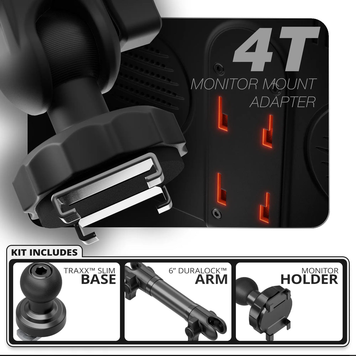 TPMS - 4T | Slim Track Base | 6" DuraLock Arm