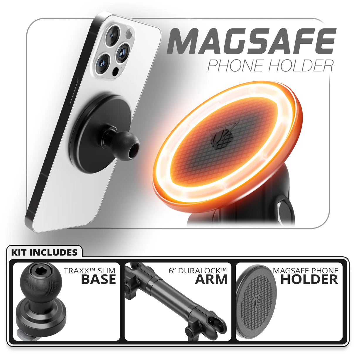 MagSafe Phone Holder  | Slim Track Base | 6" DuraLock Arm