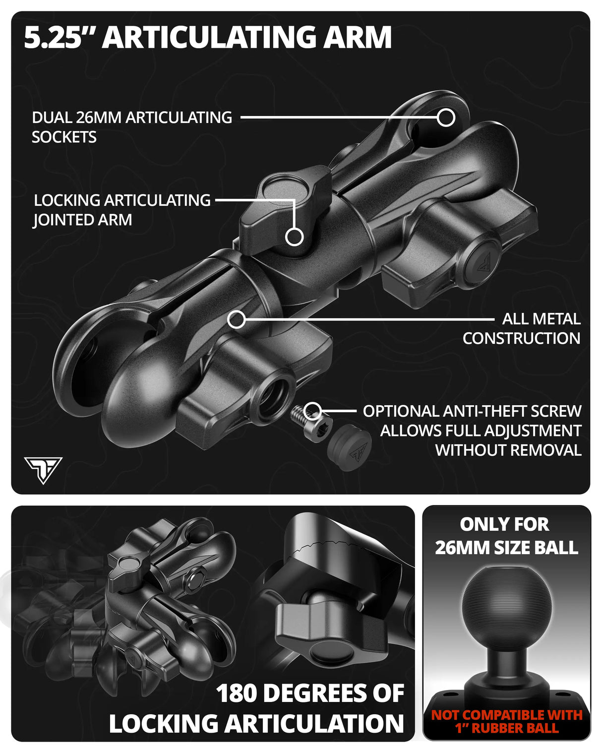 Windshield Suction Cup Mount with Composite Tablet Holder | Choose Your Arm Length