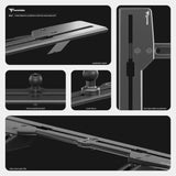 2021+ Ford Bronco & Bronco Raptor (Non-Sport) Tackform Slim Track Dash Bracket With Dual MagSafe Charging Phone Mounts & GoPro Mount