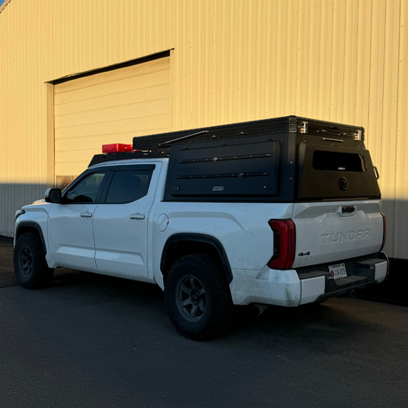 Inca4x4 aluminum pop-up camper installed on 2022-2024 Toyota Tundra 5.5-foot bed