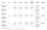 James Baroud Evasion size chart Evolution ProLine S M XL