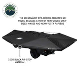 XD Nomadic 270 Degree Awning W/Lights & Black Out - Black Body, Grey Trim & Black Travel Cover