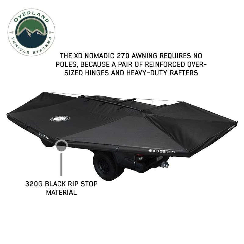 XD Nomadic 270 Degree Awning & Wall Kit Combo - Lights, Black Out, Black Body, Trim, and Travel Cover - image 3