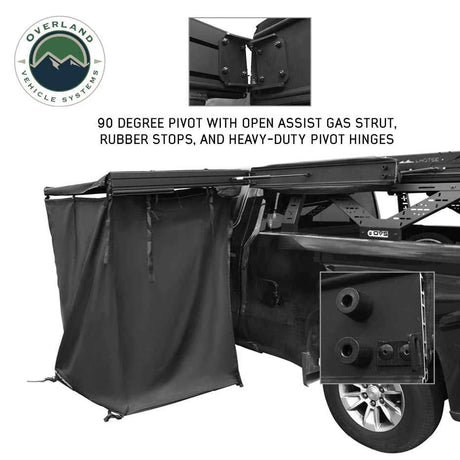 XD Nomadic 90 Degree Pivot Shower Awning - Quick Deploying w/Light Strip & Black Out - image 2