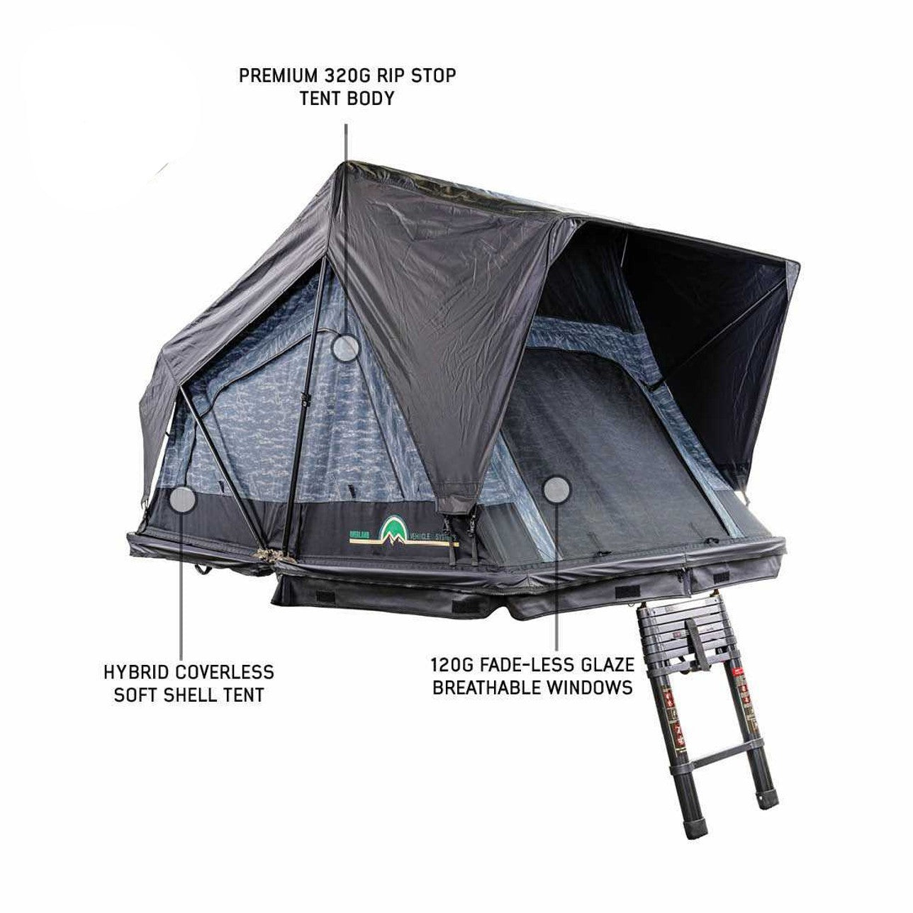 XD Sherpa Soft Shell Roof Top Tent - Grey Body & Black Rainfly | OVERL ...