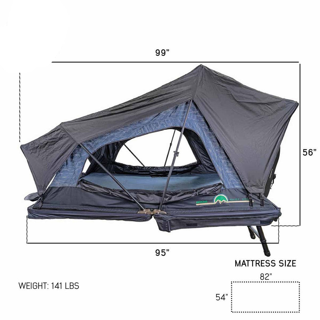 XD Sherpa Soft Shell Roof Top Tent - Grey Body & Black Rainfly | OVERLAND VEHICLE SYSTEMS