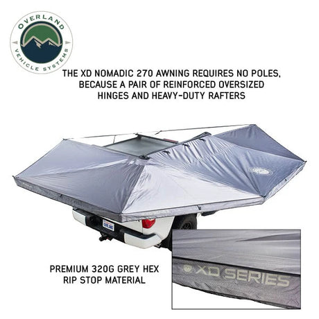 XD Nomadic 270 Awning W/Lights & Black Out Grey Hex, Black Trim & Black Travel Cover - image 2