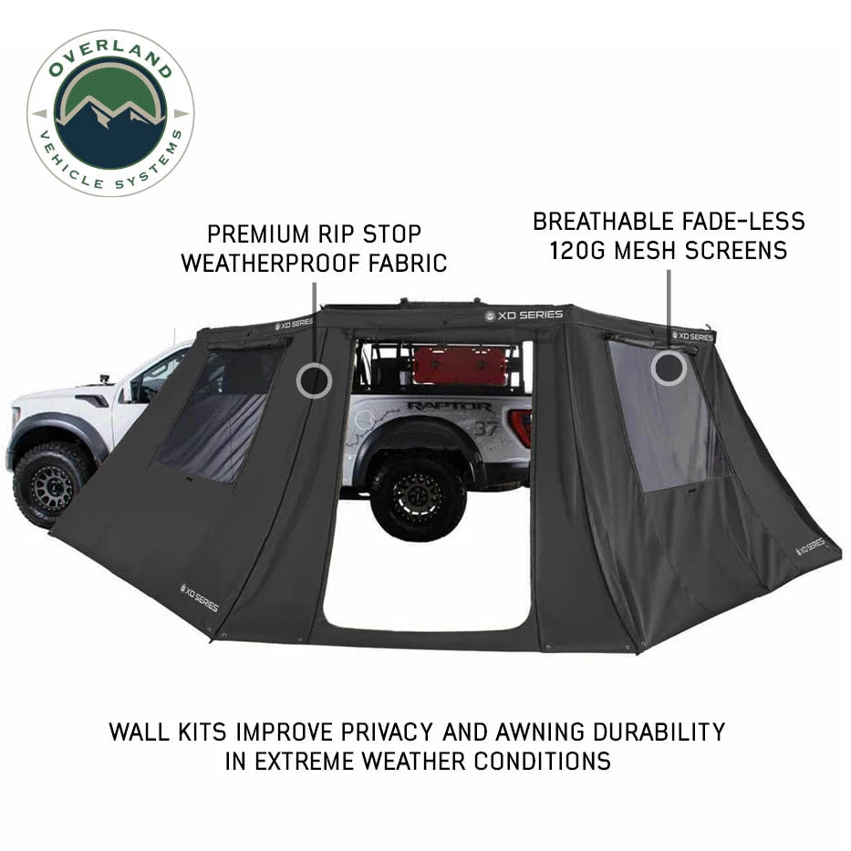 XD Nomadic 180 LTE Awning Walls - Black Fabric and Trim - Universal - image 2